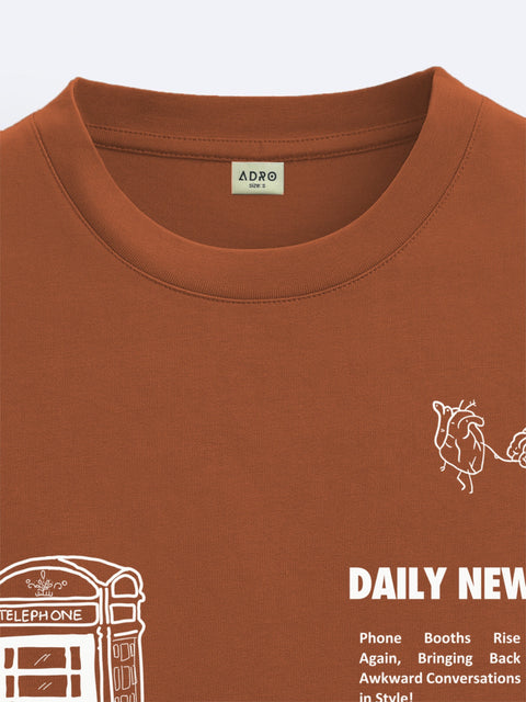 Adro Oversize T shirt for men | Drop shoulder T shirt | Mens Oversize T-shirt | 220 GSM Cotton Oversize Tshirt | Trendy Front and Back Printed T shirt