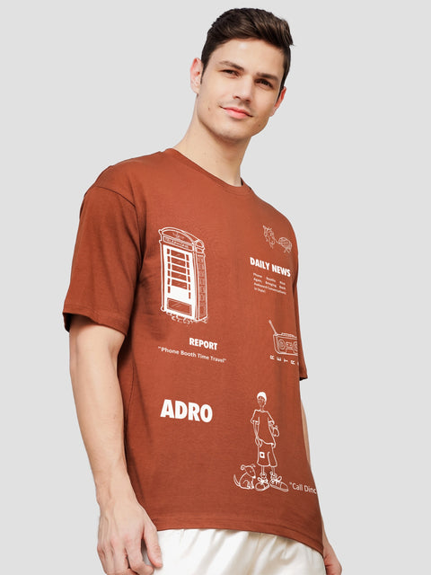 Adro Oversize T shirt for men | Drop shoulder T shirt | Mens Oversize T-shirt | 220 GSM Cotton Oversize Tshirt | Trendy Front and Back Printed T shirt