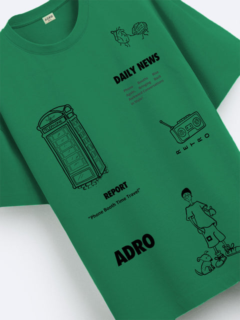Adro Oversize T shirt for men | Drop shoulder T shirt | Mens Oversize T-shirt | 220 GSM Cotton Oversize Tshirt | Trendy Front and Back Printed T shirt