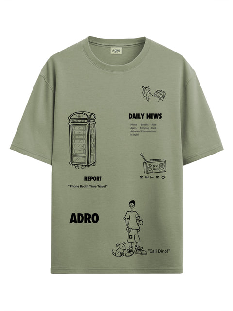 Adro Oversize T shirt for men | Drop shoulder T shirt | Mens Oversize T-shirt | 220 GSM Cotton Oversize Tshirt | Trendy Front and Back Printed T shirt