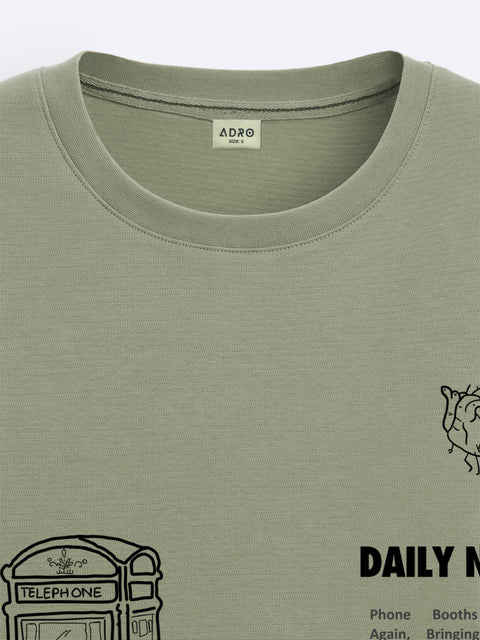 Adro Oversize T shirt for men | Drop shoulder T shirt | Mens Oversize T-shirt | 220 GSM Cotton Oversize Tshirt | Trendy Front and Back Printed T shirt