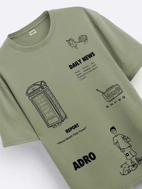 Adro Oversize T shirt for men | Drop shoulder T shirt | Mens Oversize T-shirt | 220 GSM Cotton Oversize Tshirt | Trendy Front and Back Printed T shirt