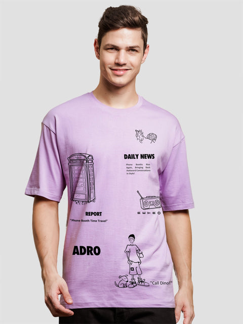 Adro Oversize T shirt for men | Drop shoulder T shirt | Mens Oversize T-shirt | 220 GSM Cotton Oversize Tshirt | Trendy Front and Back Printed T shirt
