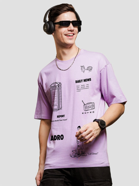 Adro Oversize T shirt for men | Drop shoulder T shirt | Mens Oversize T-shirt | 220 GSM Cotton Oversize Tshirt | Trendy Front and Back Printed T shirt