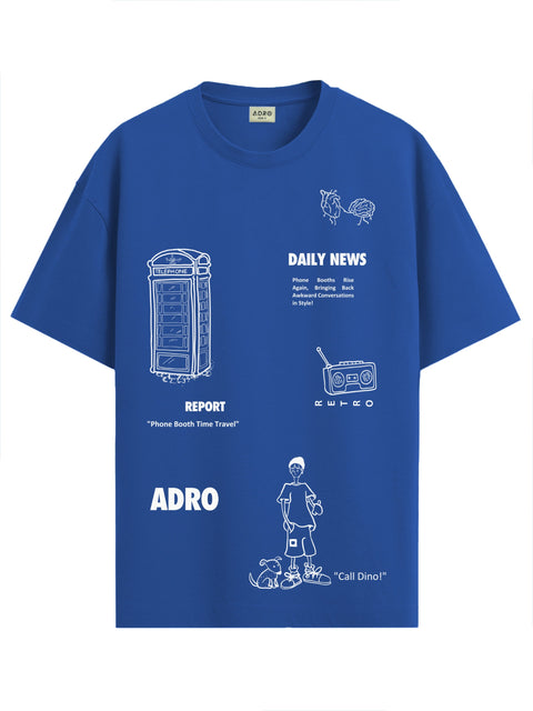 Adro Oversize T shirt for men | Drop shoulder T shirt | Mens Oversize T-shirt | 220 GSM Cotton Oversize Tshirt | Trendy Front and Back Printed T shirt
