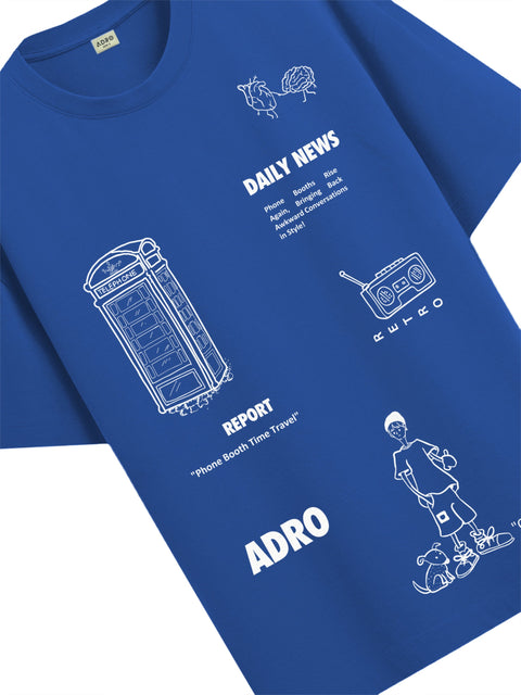 Adro Oversize T shirt for men | Drop shoulder T shirt | Mens Oversize T-shirt | 220 GSM Cotton Oversize Tshirt | Trendy Front and Back Printed T shirt