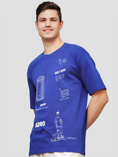 Adro Oversize T shirt for men | Drop shoulder T shirt | Mens Oversize T-shirt | 220 GSM Cotton Oversize Tshirt | Trendy Front and Back Printed T shirt