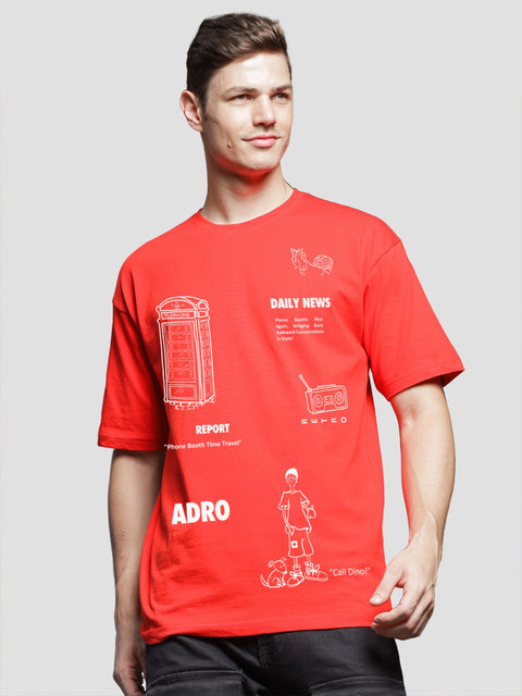 Adro Oversize T shirt for men | Drop shoulder T shirt | Mens Oversize T-shirt | 220 GSM Cotton Oversize Tshirt | Trendy Front and Back Printed T shirt