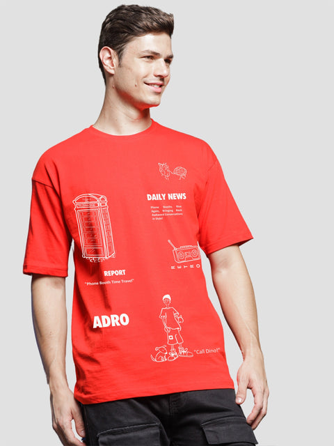 Adro Oversize T shirt for men | Drop shoulder T shirt | Mens Oversize T-shirt | 220 GSM Cotton Oversize Tshirt | Trendy Front and Back Printed T shirt