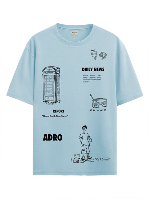 Adro Oversize T shirt for men | Drop shoulder T shirt | Mens Oversize T-shirt | 220 GSM Cotton Oversize Tshirt | Trendy Front and Back Printed T shirt
