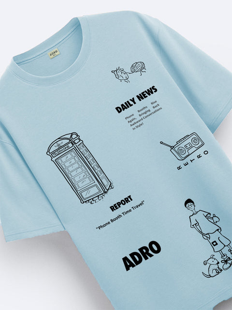 Adro Oversize T shirt for men | Drop shoulder T shirt | Mens Oversize T-shirt | 220 GSM Cotton Oversize Tshirt | Trendy Front and Back Printed T shirt