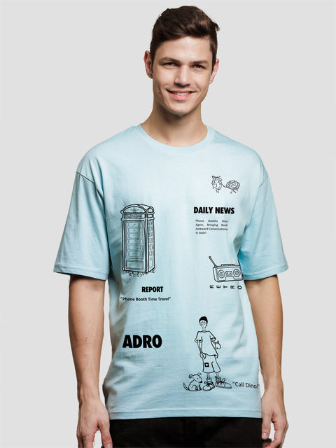 Adro Oversize T shirt for men | Drop shoulder T shirt | Mens Oversize T-shirt | 220 GSM Cotton Oversize Tshirt | Trendy Front and Back Printed T shirt