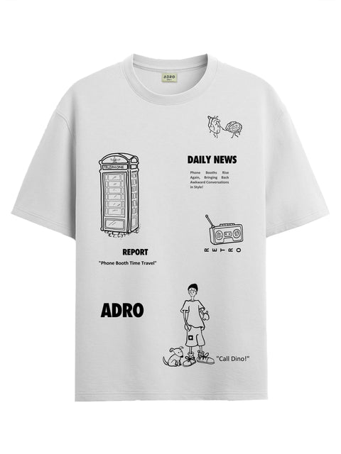 Adro Oversize T shirt for men | Drop shoulder T shirt | Mens Oversize T-shirt | 220 GSM Cotton Oversize Tshirt | Trendy Front and Back Printed T shirt