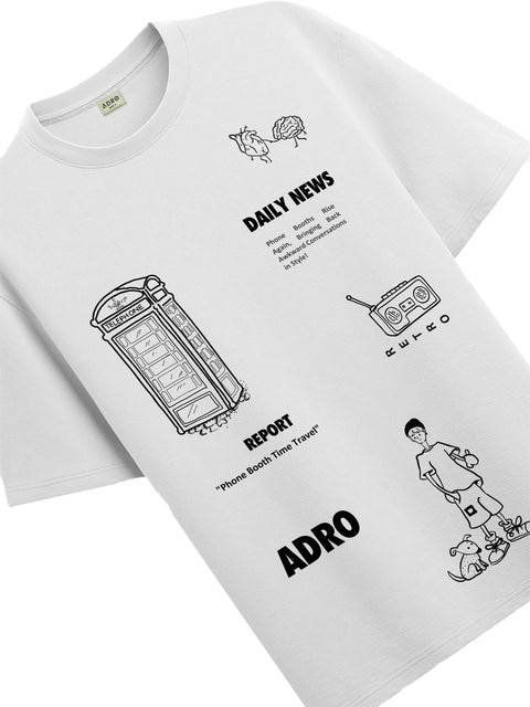 Adro Oversize T shirt for men | Drop shoulder T shirt | Mens Oversize T-shirt | 220 GSM Cotton Oversize Tshirt | Trendy Front and Back Printed T shirt