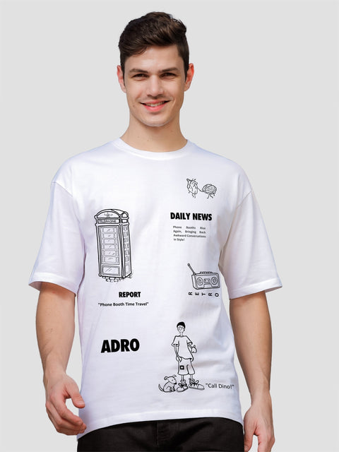 Adro Oversize T shirt for men | Drop shoulder T shirt | Mens Oversize T-shirt | 220 GSM Cotton Oversize Tshirt | Trendy Front and Back Printed T shirt