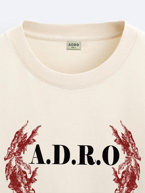 Adro Oversize T shirt for men | Drop shoulder T shirt | Mens Oversize T-shirt | 220 GSM Cotton Oversize Tshirt | Trendy Front and Back Printed T shirt