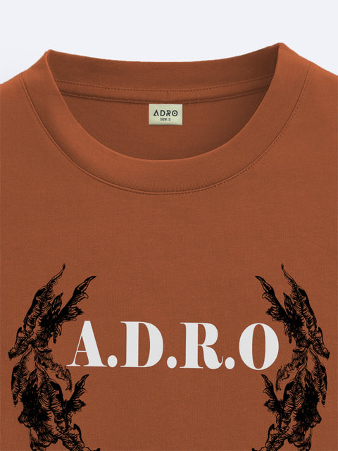 Adro Oversize T shirt for men | Drop shoulder T shirt | Mens Oversize T-shirt | 220 GSM Cotton Oversize Tshirt | Trendy Front and Back Printed T shirt