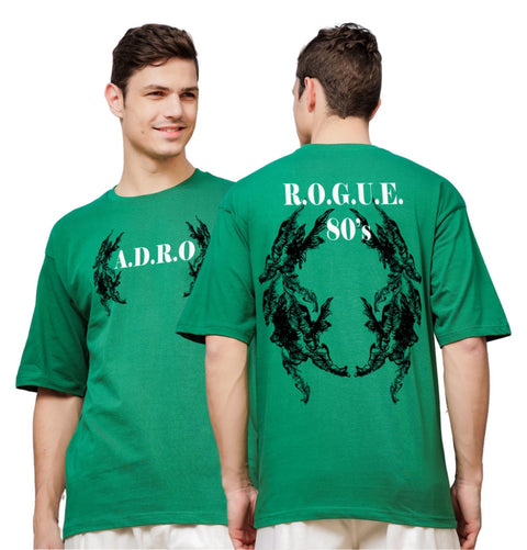 Adro Oversize T shirt for men | Drop shoulder T shirt | Mens Oversize T-shirt | 220 GSM Cotton Oversize Tshirt | Trendy Front and Back Printed T shirt
