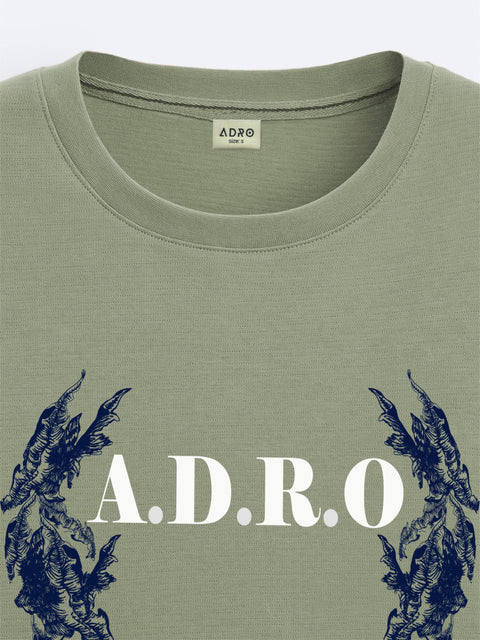 Adro Oversize T shirt for men | Drop shoulder T shirt | Mens Oversize T-shirt | 220 GSM Cotton Oversize Tshirt | Trendy Front and Back Printed T shirt