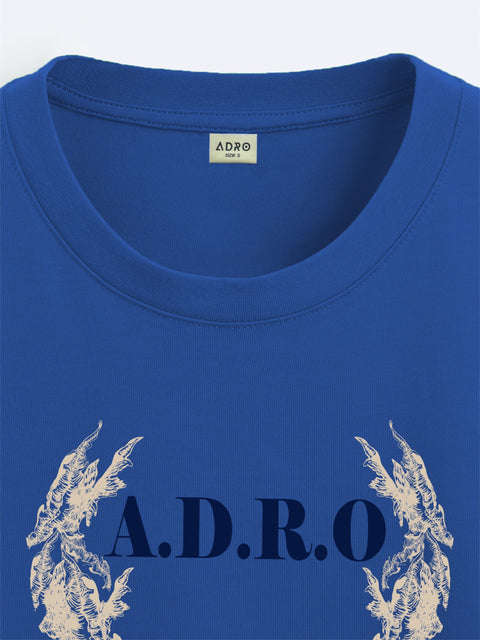 Adro Oversize T shirt for men | Drop shoulder T shirt | Mens Oversize T-shirt | 220 GSM Cotton Oversize Tshirt | Trendy Front and Back Printed T shirt