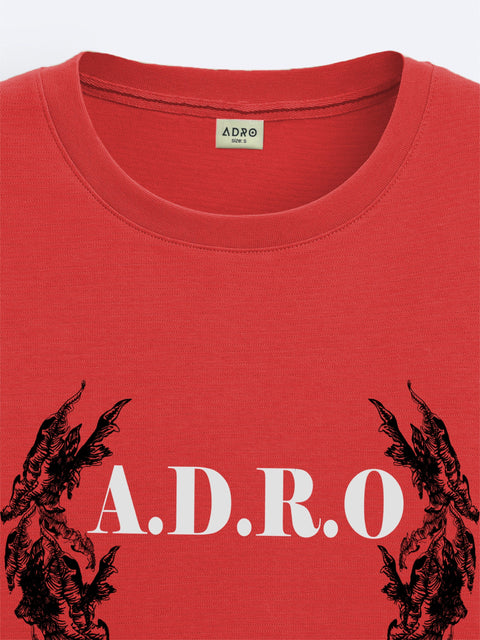 Adro Oversize T shirt for men | Drop shoulder T shirt | Mens Oversize T-shirt | 220 GSM Cotton Oversize Tshirt | Trendy Front and Back Printed T shirt