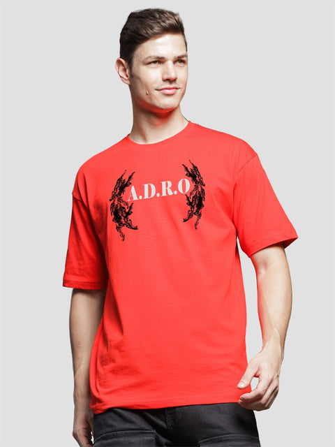Adro Oversize T shirt for men | Drop shoulder T shirt | Mens Oversize T-shirt | 220 GSM Cotton Oversize Tshirt | Trendy Front and Back Printed T shirt