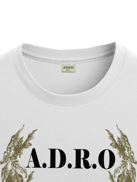 Adro Oversize T shirt for men | Drop shoulder T shirt | Mens Oversize T-shirt | 220 GSM Cotton Oversize Tshirt | Trendy Front and Back Printed T shirt