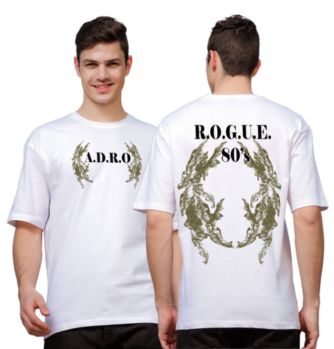 Adro Oversize T shirt for men | Drop shoulder T shirt | Mens Oversize T-shirt | 220 GSM Cotton Oversize Tshirt | Trendy Front and Back Printed T shirt
