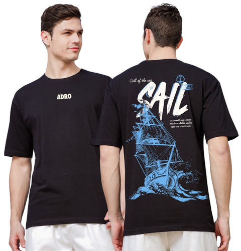 Adro Oversize T shirt for men | Drop shoulder T shirt | Mens Oversize T-shirt | 220 GSM Cotton Oversize Tshirt | Trendy Front and Back Printed T shirt