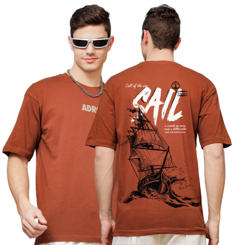 Adro Oversize T shirt for men | Drop shoulder T shirt | Mens Oversize T-shirt | 220 GSM Cotton Oversize Tshirt | Trendy Front and Back Printed T shirt