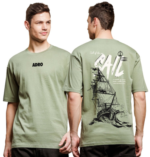 Adro Oversize T shirt for men | Drop shoulder T shirt | Mens Oversize T-shirt | 220 GSM Cotton Oversize Tshirt | Trendy Front and Back Printed T shirt
