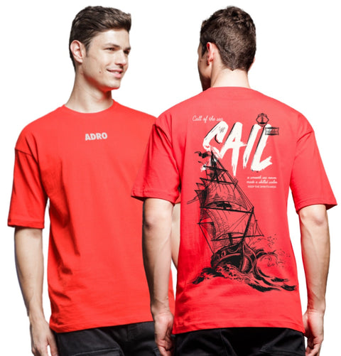 Adro Oversize T shirt for men | Drop shoulder T shirt | Mens Oversize T-shirt | 220 GSM Cotton Oversize Tshirt | Trendy Front and Back Printed T shirt