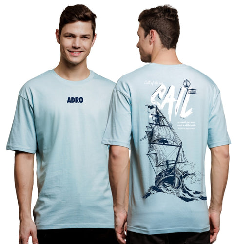 Adro Oversize T shirt for men | Drop shoulder T shirt | Mens Oversize T-shirt | 220 GSM Cotton Oversize Tshirt | Trendy Front and Back Printed T shirt