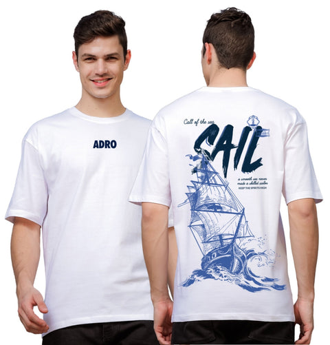 Adro Oversize T shirt for men | Drop shoulder T shirt | Mens Oversize T-shirt | 220 GSM Cotton Oversize Tshirt | Trendy Front and Back Printed T shirt