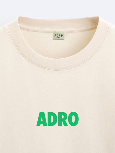 Adro Oversize T shirt for men | Drop shoulder T shirt | Mens Oversize T-shirt | 220 GSM Cotton Oversize Tshirt | Trendy Front and Back Printed T shirt