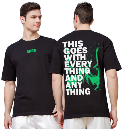 Adro Oversize T shirt for men | Drop shoulder T shirt | Mens Oversize T-shirt | 220 GSM Cotton Oversize Tshirt | Trendy Front and Back Printed T shirt