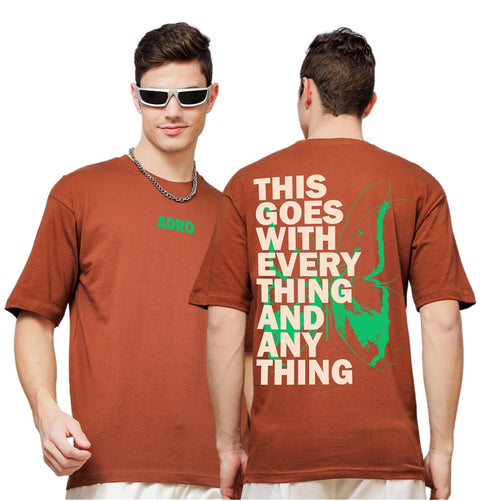 Adro Oversize T shirt for men | Drop shoulder T shirt | Mens Oversize T-shirt | 220 GSM Cotton Oversize Tshirt | Trendy Front and Back Printed T shirt