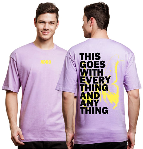 Adro Oversize T shirt for men | Drop shoulder T shirt | Mens Oversize T-shirt | 220 GSM Cotton Oversize Tshirt | Trendy Front and Back Printed T shirt
