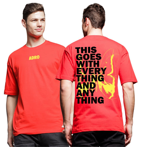 Adro Oversize T shirt for men | Drop shoulder T shirt | Mens Oversize T-shirt | 220 GSM Cotton Oversize Tshirt | Trendy Front and Back Printed T shirt