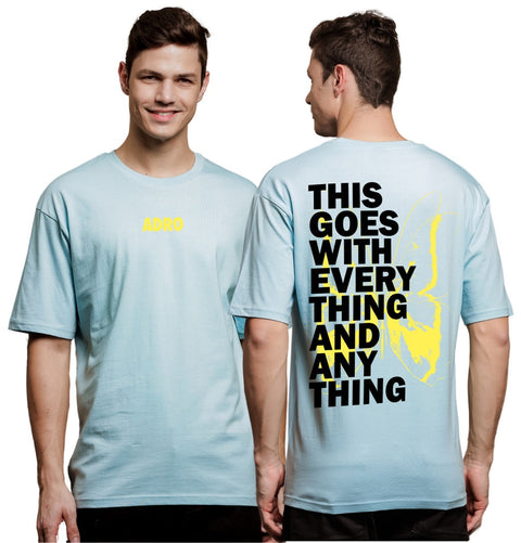 Adro Oversize T shirt for men | Drop shoulder T shirt | Mens Oversize T-shirt | 220 GSM Cotton Oversize Tshirt | Trendy Front and Back Printed T shirt