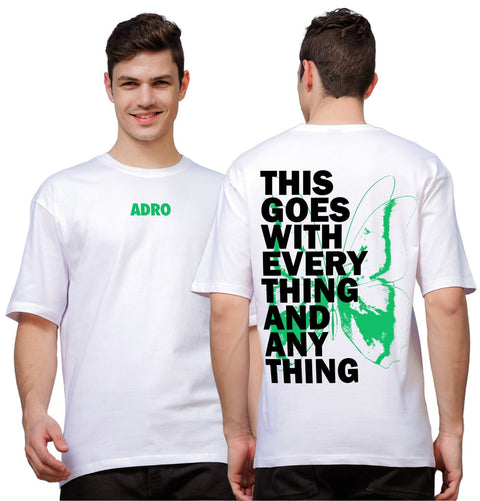 Adro Oversize T shirt for men | Drop shoulder T shirt | Mens Oversize T-shirt | 220 GSM Cotton Oversize Tshirt | Trendy Front and Back Printed T shirt