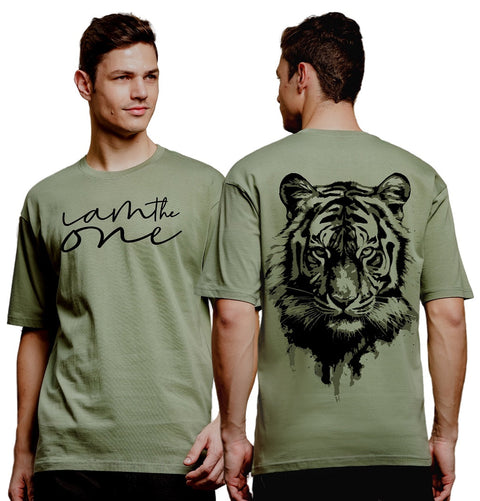 Adro Oversize T shirt for men | Drop shoulder T shirt | Mens Oversize T-shirt | 220 GSM Cotton Oversize Tshirt | Trendy Front and Back Printed T shirt