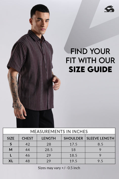 Adro Men Spread Collar Vertical Striped Self Design Cotton Oversized Casual Shirt