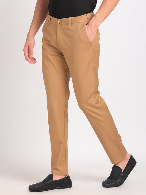 Ankle-Length Cotton Chinos for Men's Classic Style with Adjustable waist band.