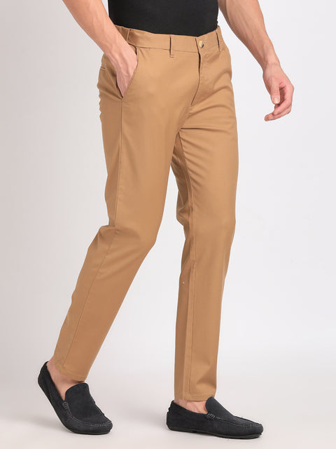 Ankle-Length Cotton Chinos for Men's Classic Style with Adjustable waist band.