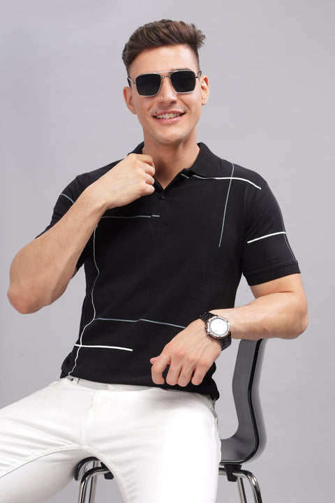 Adro Polo T-shirt for Men| Printed Polo T-Shirt | Cotton Polo T shirt Also in Plus Size