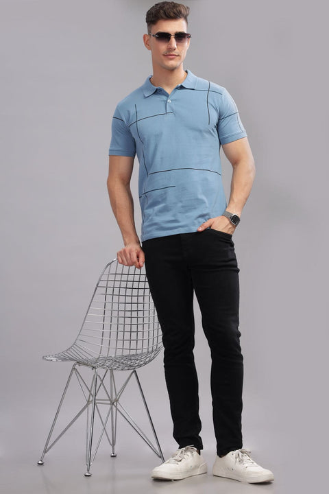 Adro Polo T-shirt for Men| Printed Polo T-Shirt | Cotton Polo T shirt Also in Plus Size