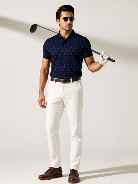 Adro Polo T-Shirt for Men – 100% Cotton Soft Fabric | Regular Fit Polo Tshirt | All over Printed Cotton Polo T Shirt for Men