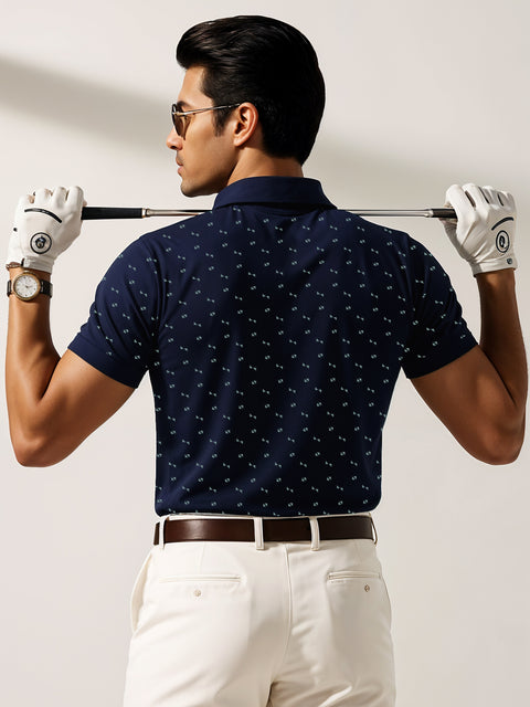 Adro Polo T-Shirt for Men – 100% Cotton Soft Fabric | Regular Fit Polo Tshirt | All over Printed Cotton Polo T Shirt for Men