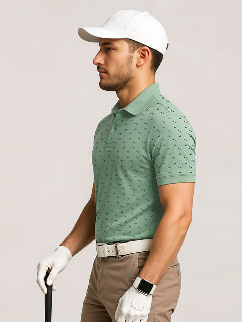 Adro Polo T-Shirt for Men – 100% Cotton Soft Fabric | Regular Fit Polo Tshirt | All over Printed Cotton Polo T Shirt for Men